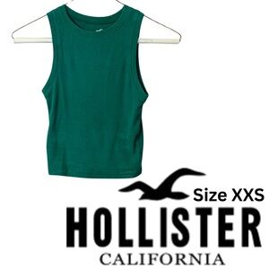 Hollister Tank Women's Teal Green Cropped Solid in XXS EUC
